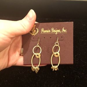 Premier designs brushed gold earrings